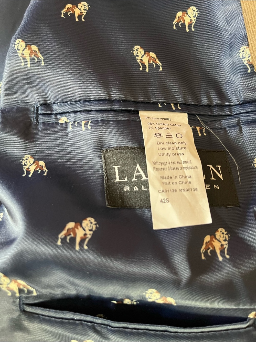 NWT Lauren Ralph Lauren Men's Ledger Classic Fit Corduroy Sport Coat Blazer 42S - Picture 8 of 16